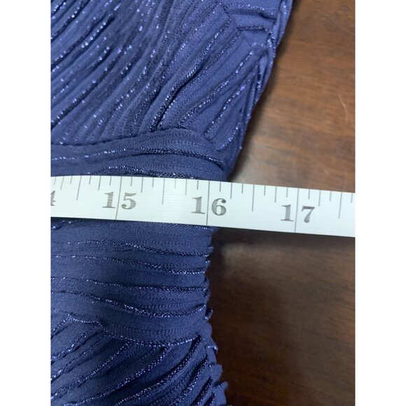 Eliza J. Blue Metallic Halter Neck Sheath Dress Size 14 - Picture 7 of 10